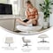 Flash Furniture Chloe Wide Mid-Back Cream Padded Faux Shearling Armless Office Chair, Swivel Function, Black Frame CH-232196-1-CR-BK-GG - alternate 2